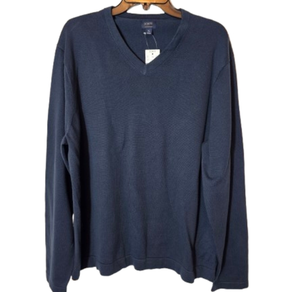 J. Crew Factory Men's V-Neck Sweater-tee in Navy Size XL NWT
